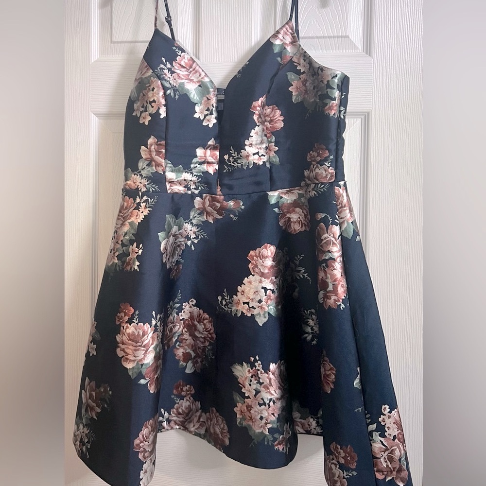 Multicolored Floral A-Line Midi Dress